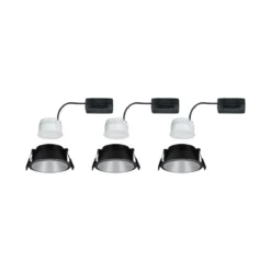 Paulmann No. 93408 Einbauleuchten Set LED Cole Silber Schwarz 3-Step dimmbar 2700K