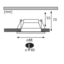 Paulmann No. 93408 Einbauleuchten Set LED Cole Silber Schwarz 3-Step dimmbar 2700K