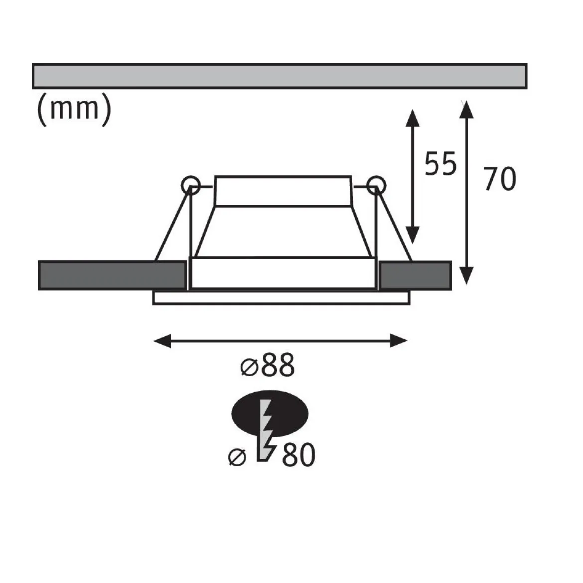 Paulmann No. 93408 Einbauleuchten Set LED Cole Silber Schwarz 3-Step dimmbar 2700K