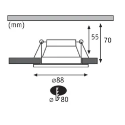 Paulmann No. 93410 Einbauleuchten Set LED Cole Weiß Silber 3-Step dimmbar 2700K