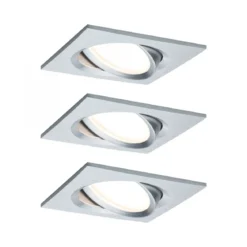 Paulmann No. 93680 Einbauleuchten Set LED Nova Plus 3x6W Alu dimmbar