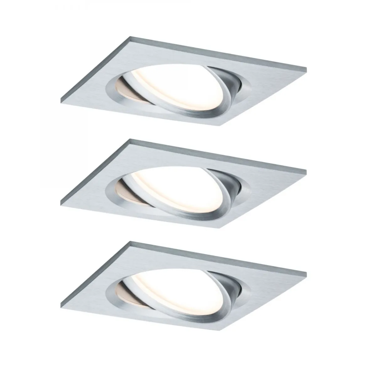 Paulmann No. 93680 Einbauleuchten Set LED Nova Plus 3x6W Alu dimmbar