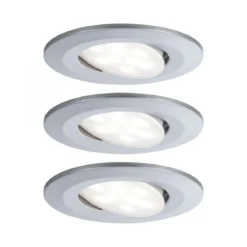 Paulmann No. 99933 Einbauleuchten Set LED Calla rund 3er-Set Chrom matt schwenkbar dimmbar