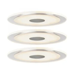 Paulmann No. 92917 Einbauleuchten-Set Premium Line LED Whirl 6W Alu, Satin, 3er Set