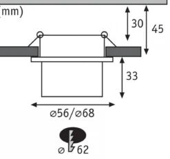 Paulmann No. 93376 LED Einbauleuchte Gil 6W IP44 2700K Weiß Schwarz 3-Stufen dimmbar