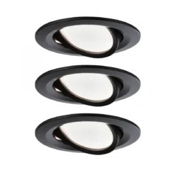 Paulmann No. 94471 LED Einbauleuchte Nova rund 3x6,5W schwarz schwenkbar IP23