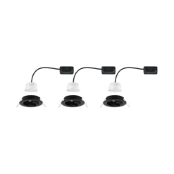 Paulmann No. 94471 LED Einbauleuchte Nova rund 3x6,5W schwarz schwenkbar IP23