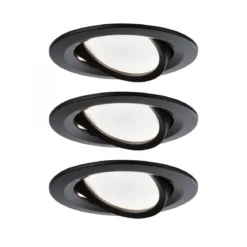 Paulmann No. 94472 LED Einbauleuchte Nova rund 3x6W schwarz schwenkbar dimmbar IP23