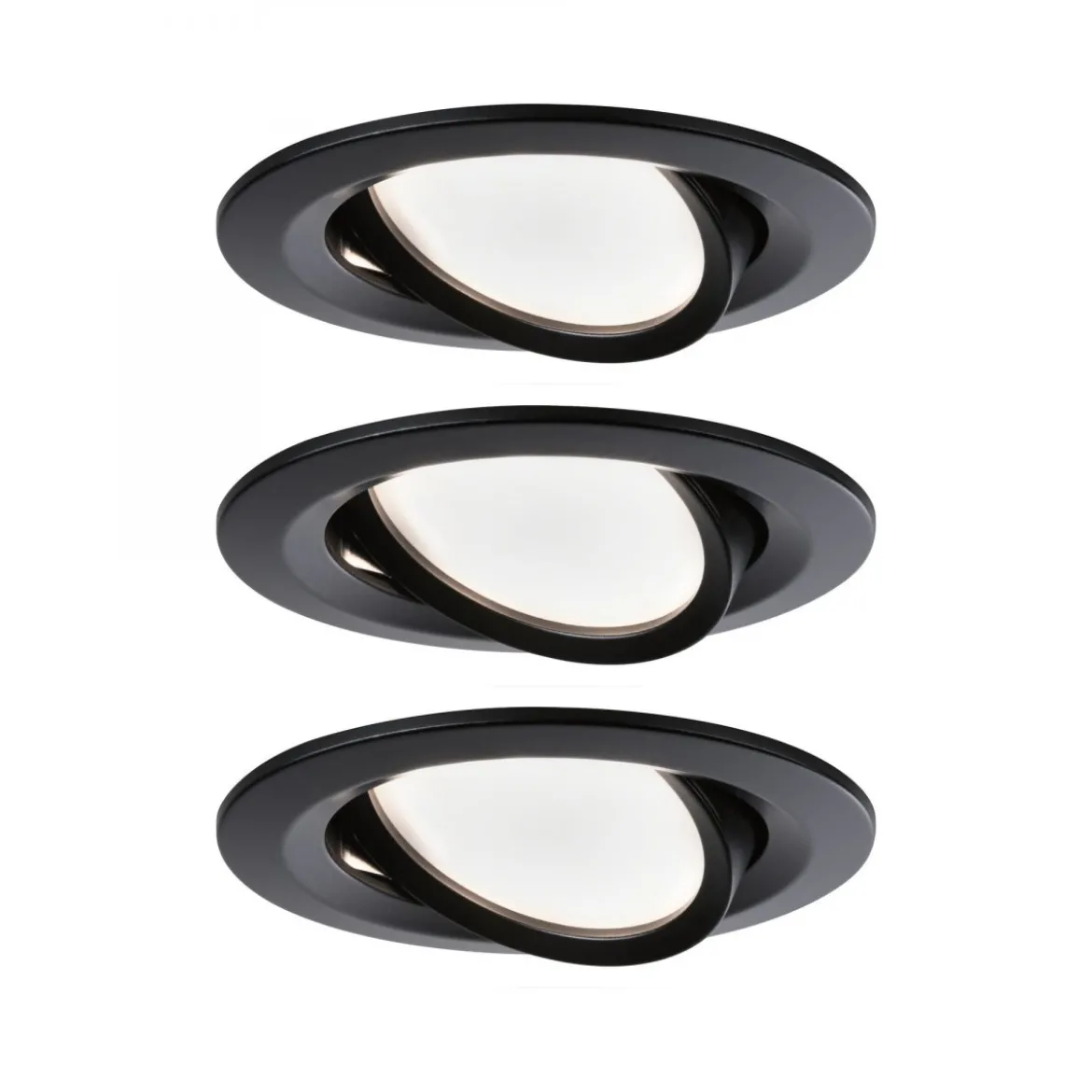 Paulmann No. 94472 LED Einbauleuchte Nova rund 3x6W schwarz schwenkbar dimmbar IP23