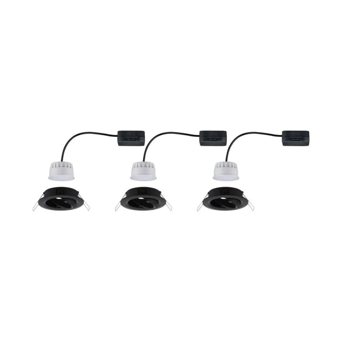 Paulmann No. 94472 LED Einbauleuchte Nova rund 3x6W schwarz schwenkbar dimmbar IP23
