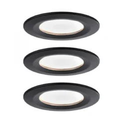Paulmann No. 94473 LED Einbauleuchte Nova rund 3x6,5W schwarz IP44