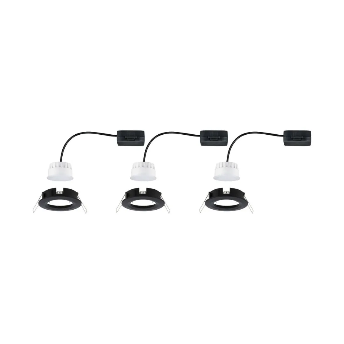 Paulmann No. 94473 LED Einbauleuchte Nova rund 3x6,5W schwarz IP44