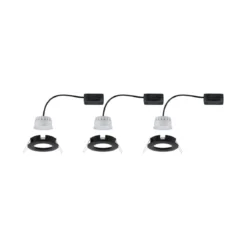 Paulmann No. 94474 LED Einbauleuchte Nova rund 3x6,5W schwarz 3-Stufen dimmbar IP44