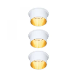Paulmann No. 93381 LED Einbauleuchten Set Gil 6W IP44 2700K Weiß Gold 3-Stufen dimmbar