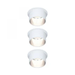 Paulmann No. 93385 LED Einbauleuchten Set Gil 6W IP44 2700K Weiß Eisen gebürstet 3-Step dimmbar