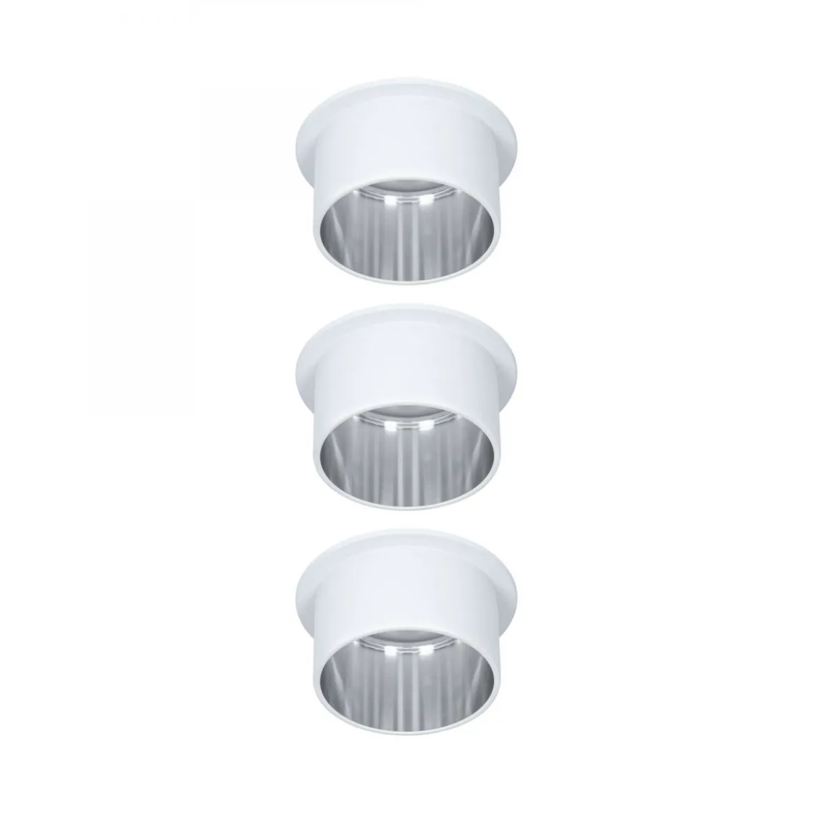 Paulmann No. 93385 LED Einbauleuchten Set Gil 6W IP44 2700K Weiß Eisen gebürstet 3-Step dimmbar