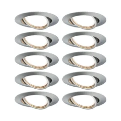 Paulmann No. 93399 LED Einbauleuchte Base rund 10x10W GU10 Eisen gebürstet