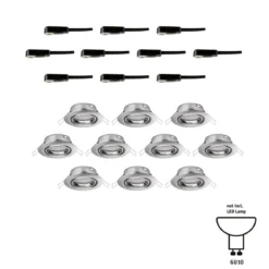 Paulmann No. 93399 LED Einbauleuchte Base rund 10x10W GU10 Eisen gebürstet