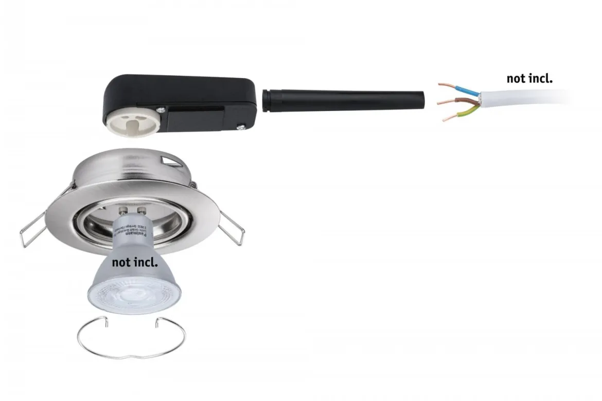 Paulmann No. 93399 LED Einbauleuchte Base rund 10x10W GU10 Eisen gebürstet