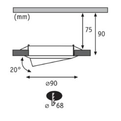 Paulmann No. 93411 LED Einbauleuchte Base schwenkbar 1 x 5W Weiß