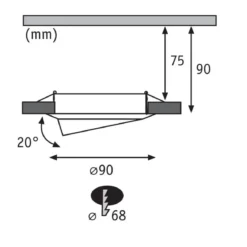Paulmann No. 93412 LED Einbauleuchte Base schwenkbar 1 x 5W Eisen gebürstet