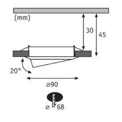 Paulmann No. 93413 LED Einbauleuchte Base schwenkbar 1 x 5W Weiß