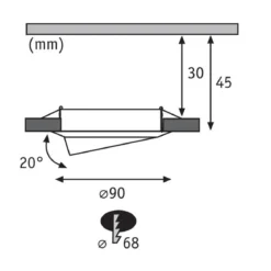 Paulmann No. 93414 LED Einbauleuchte Base schwenkbar 1 x 5W Eisen gebürstet