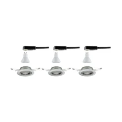 Paulmann No. 93420 LED Einbauleuchten Set Base schwenkbar, 3 x 5W Eisen gebürstet