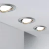 Paulmann No. 93421 LED Einbauleuchten Set Base Coin schwenkbar, 3 x 5W Eisen gebürstet