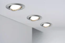 Paulmann No. 93421 LED Einbauleuchten Set Base Coin schwenkbar, 3 x 5W Eisen gebürstet