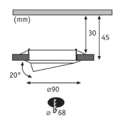 Paulmann No. 93421 LED Einbauleuchten Set Base Coin schwenkbar, 3 x 5W Eisen gebürstet