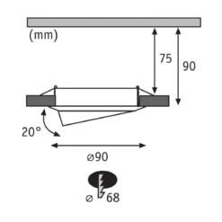 Paulmann No. 93424 LED Einbauleuchten Set Base schwenkbar, 3 x 5W GU10 Eisen gebürstet