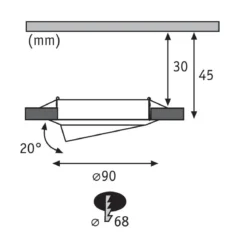 Paulmann No. 93425 LED Einbauleuchten Set Base Coin schwenkbar, 3 x 5W Eisen gebürstet dimmbar