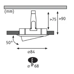 Paulmann No. 93428 LED Einbauleuchte Nova rund 6,5W GU10 Eisen 1er-Set schwenkbar