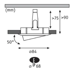 Paulmann No. 93429 LED Einbauleuchten Nova rund 6,5W GU10 Eisen 3er-Set schwenkbar