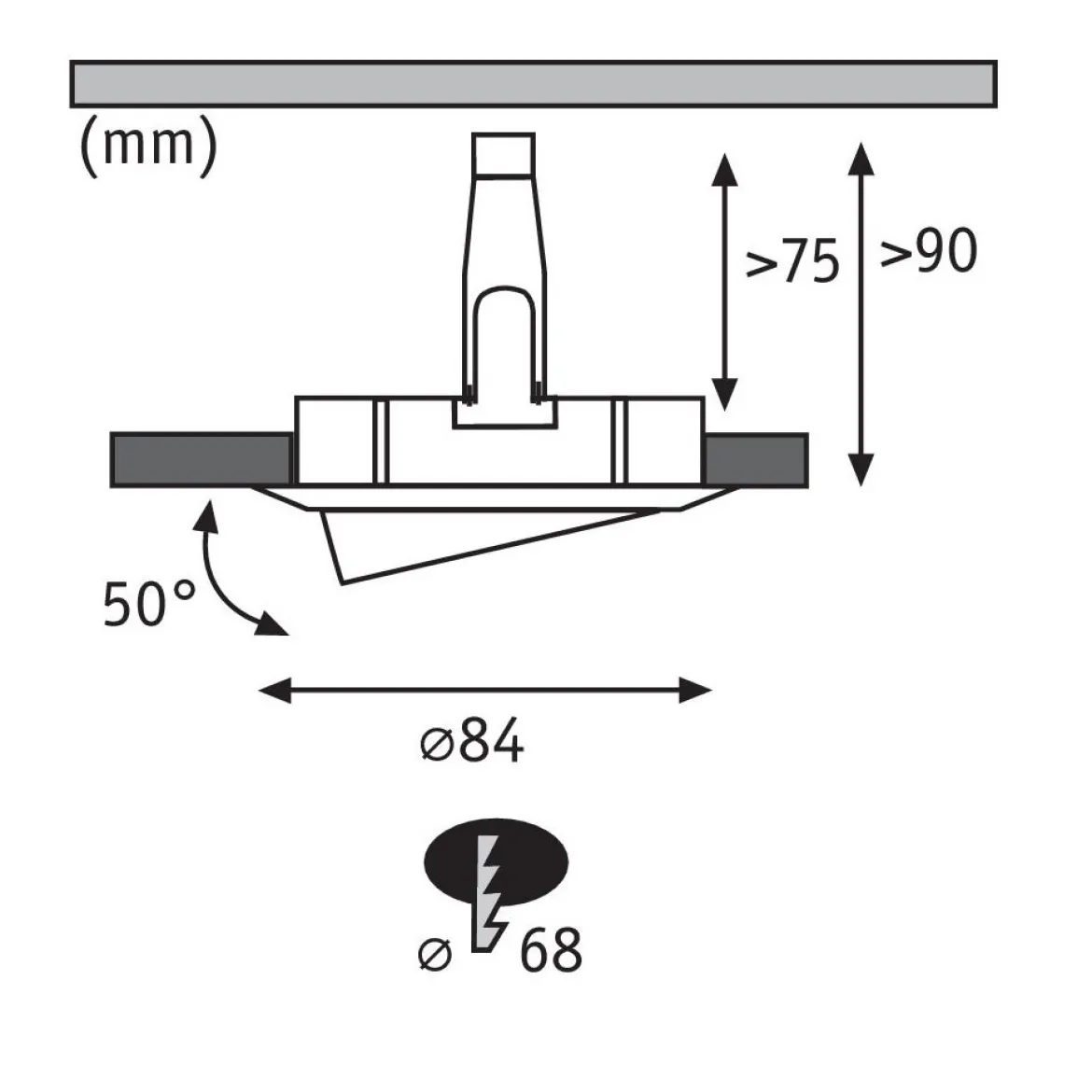 Paulmann No. 93429 LED Einbauleuchten Nova rund 6,5W GU10 Eisen 3er-Set schwenkbar