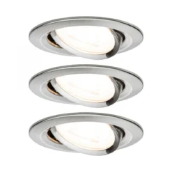 Paulmann No. 93429 LED Einbauleuchten Nova rund 6,5W GU10 Eisen 3er-Set schwenkbar