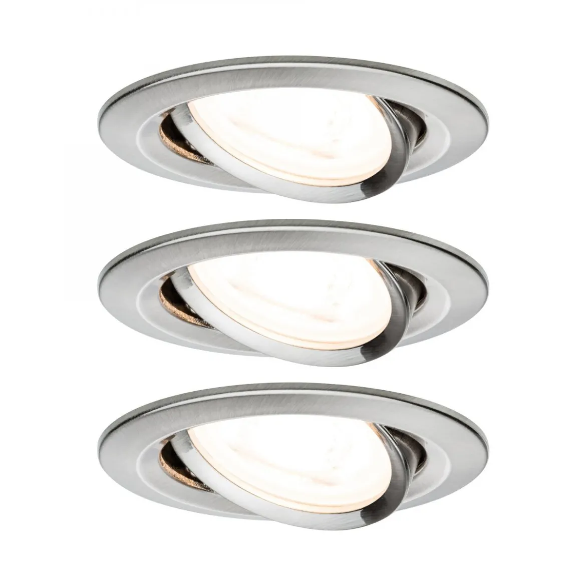 Paulmann No. 93429 LED Einbauleuchten Nova rund 6,5W GU10 Eisen 3er-Set schwenkbar