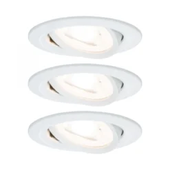 Paulmann No. 93431 LED Einbauleuchten Nova rund 6,5W GU10 Weiß matt 3er-Set schwenkbar