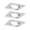 Paulmann No. 93438 LED Einbauleuchte Nova eckig 6,5W GU10 Alu 3er-Set schwenkbar