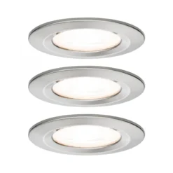 Paulmann No. 93440 LED Einbauleuchte Nova rund 6,5W GU10 Eisen 3er-Set starr IP44