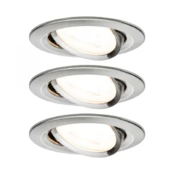 Paulmann No. 93465 LED Einbauleuchten Nova rund 6,5W GU10 Eisen 3er-Set dimmbar