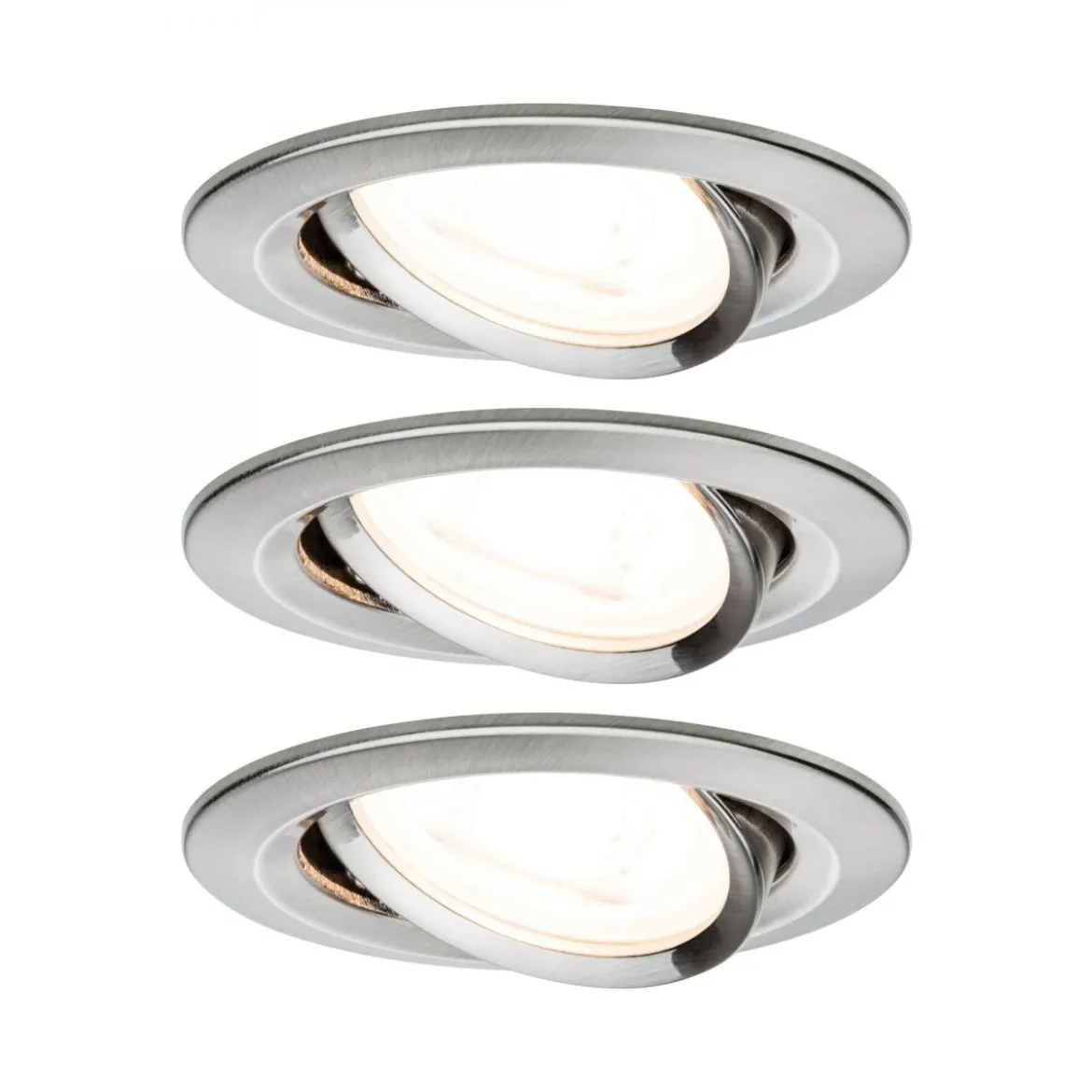 Paulmann No. 93465 LED Einbauleuchten Nova rund 6,5W GU10 Eisen 3er-Set dimmbar