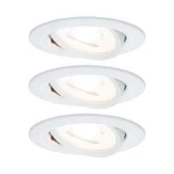 Paulmann No. 93467 LED Einbauleuchten Nova rund 6,5W GU10 Weiß matt 3er-Set dimmbar