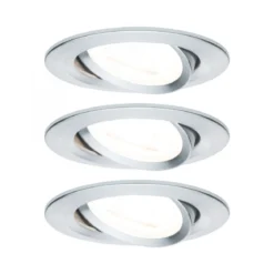 Paulmann No. 93469 LED Einbauleuchten Nova rund 6,5W GU10 Alu 3er-Set dimmbar