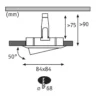 Paulmann No. 93474 LED Einbauleuchte Nova eckig 6,5W GU10 Alu 3er-Set dimmbar
