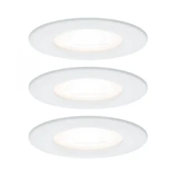 Paulmann No. 93478 LED Einbauleuchte Nova rund 6,5W GU10 Weiß 3er-Set starr IP44