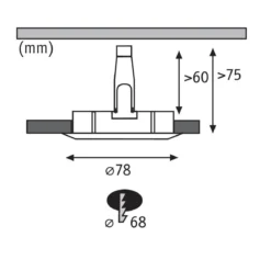 Paulmann No. 93480 LED Einbauleuchte Nova rund 6,5W GU10 Alu 3er-Set IP44 dimmbar