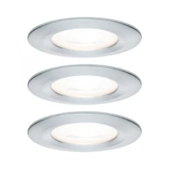 Paulmann No. 93480 LED Einbauleuchte Nova rund 6,5W GU10 Alu 3er-Set IP44 dimmbar