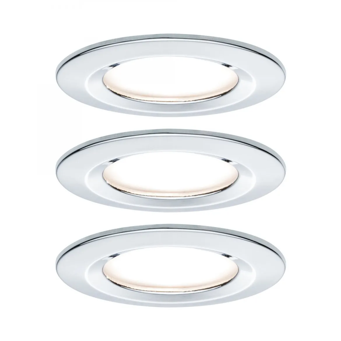 Paulmann No. 93481 LED Einbauleuchte Nova rund 6,5W GU10 Alu 3er-Set IP44 dimmbar
